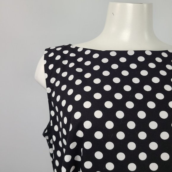 Black Polka Dot Fit & Flare Dress Size M - Picture 2 of 9